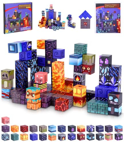 Magnetiska byggstenar, 100 stycken magnetiska byggklossar, bygg din magnetiska värld, magnetiska byggvärld, leksaker, magnetblock för barn från 3 år, gåva för pojkar flickor, 2025 ny