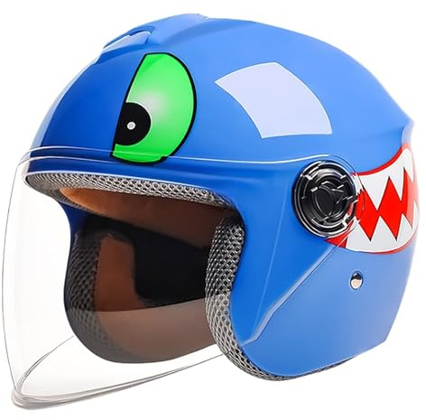 Barnmotorcykelhjälm, Barnhjälm För Alla Väder, Scooterhjälm För Skateboard För Pojkar Och Flickor, ECE-Godkänd A,(46-52CM)