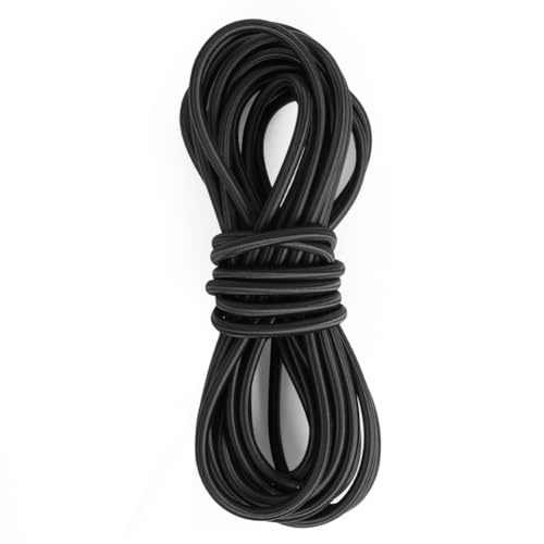NUTKIT Elastisk Snöre 4mm * 5m, Elastisk Gummisnöre, Svart Spännsnöre, Expanderande Snöre för Släp, Tältduk, Armband, Bläckfiskar, Markiser, etc.