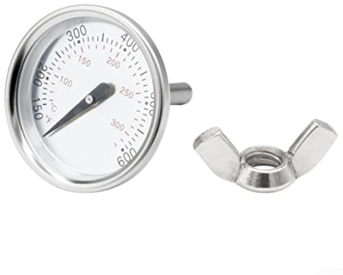 Moliuoly Rostfritt stål Grilltermometer 45mm för Weber för Spirit 200/300 Serie E/S 210 220 310 och Q Serie Q120 Q220 Q300 Q320 2007-2013, Ersättningstermometer med tätglas, visning