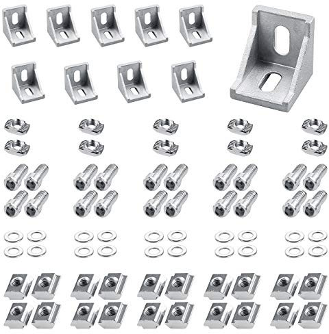 Eckwinkel 3030 Eckverbinder 10 x Winkel aus Aluminium für Aluprofil/Aluformrohre(Silber)