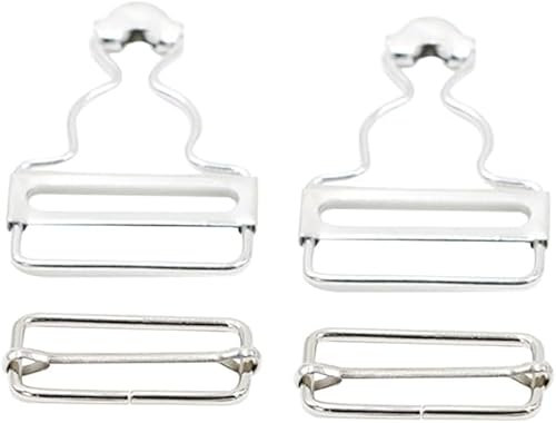 Milisten 4-Teilige Strapsschnalle Verstellbare Gesamtschnallen Metall Latzhose Verschlüsse Hosenträger Schnalle Ersatz für Hosen Jacke Jeans (Weiß)