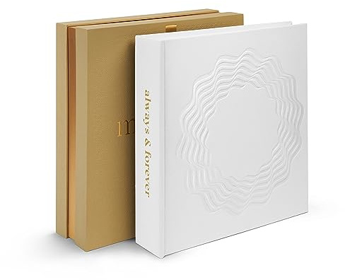 Premium Scrapbook Album for Wedding Guest Book and Family Photos | 100 Pages for Multiple Sizes, 4x6, 5x7, 6x8, 8x10 | White Linen Acid Free Picture Album with Adhesive Corners | Coffee Table Book