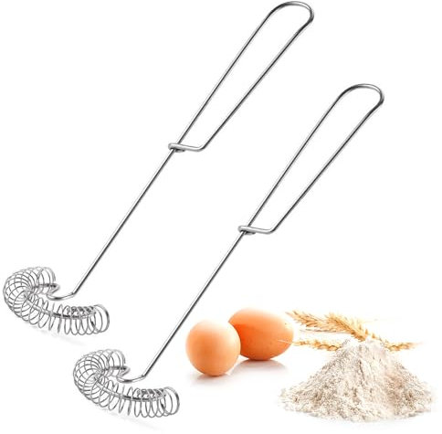 2 Pezzi Frusta a Spirale in Acciaio Inox, Mini Frusta a Spirale Manuale, Frusta per Salsa Acciaio Inossidabile, Frusta da Cucina a Spirale per Montare e Mescolare Panna, Salse, Latte, Uova