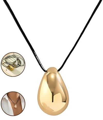 925 Sterling Silver Bean Necklace for Women: Simple Charm Double Chain Layer Bracelet, Punk Vintage Velvet Rope Choker, Tiny Beans Comma Pendant