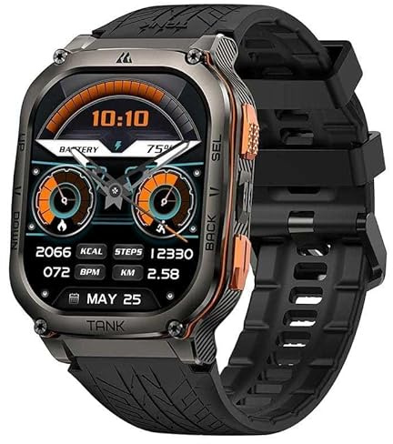 KOSPET Tank M3 Ultra Smart Watch da uomo, GPS, display AMOLED da 2,9 pollici, impermeabile fino a 5 ATM, robusto orologio intelligente in acciaio inox, chiamate Bluetooth, bussola, altitudine e