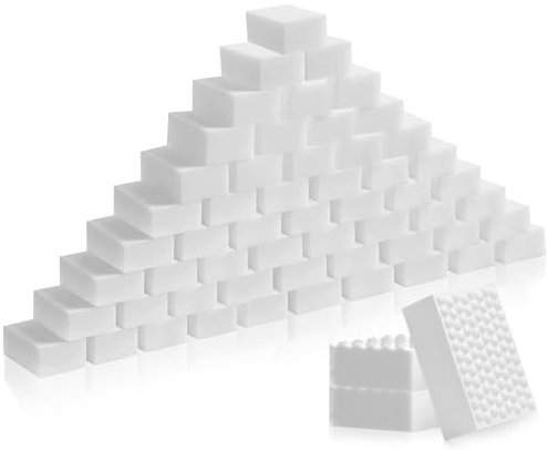 ELUBLU 60 unidades de goma de borrar de suciedad, 10 x 6 x 2 cm, color blanco, esponja mágica reutilizable, borrador de suciedad, elimina la suciedad y la esponja de melamina para baños, suelos y