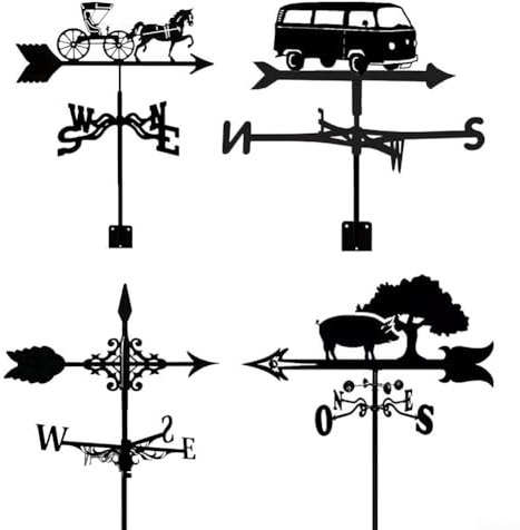 Zilimontt Paleta meteorológica de metal animal 3D, paleta meteorológica para techo, indicador de dirección del viento, accesorios de decoración de techo para jardín, patio, decoración de techo, forma
