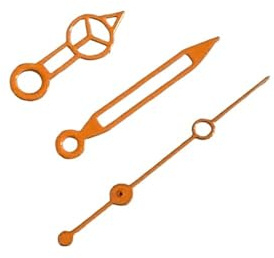 RNSZKIPJ Nuovi accessori per orologio a tre pin colore lancette vuote senza luminoso, adatto per movimento NH35/36/4R/7S, Mani arancioni sch, 12.5cm