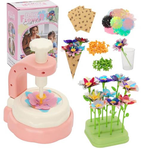 Arkyomi DIY Flower Bouquet Kit for Kids, Fabric Flower Pressing Crafts, Art Craft Kit for Kids, Educational Christmas Birthday Gifts for Ages 3 4 5 6 7 8 Year Old Girls