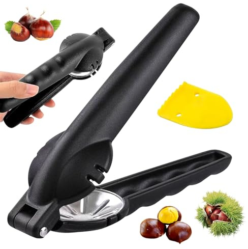 SFSSHUI Taglia Castagne,Castagno Clip,Taglia Castagne in Acciaio,Apri Castagn,Incidi Schiaccia Castagne,Multifunzione Taglio della Castagna,per Castagn e Altre Noci.(Nero)