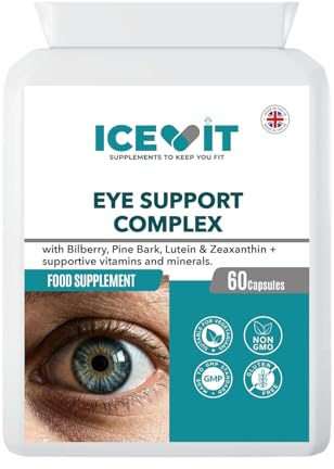 ICEVIT Eye Support Complex, Lutein 10mg + Zeaxanthin, 60 Vegan Capsules