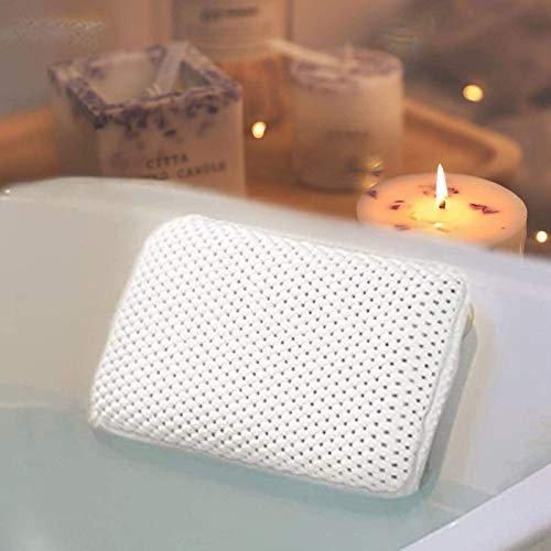 Bathtub Pillow, Bath Pillow Bath and Spa Head Rest with Suction Cups Bath Cushion Bathing Pillow (8 Small Suction Cups, 27.9 x 17.8 x 5.1 centimetres)