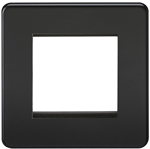 Knightsbridge ML673 - MATT BLACK SCREWLESS 2G MODULAR FACEPLATE, 230V, IP20 W/ 15YR WARRANTY