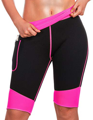 TrainingGirl Pantalones cortos de neopreno para mujer con bolsillo para pérdida de peso, adelgazantes, entrenamiento, moldeadores de cuerpo, leggings de yoga