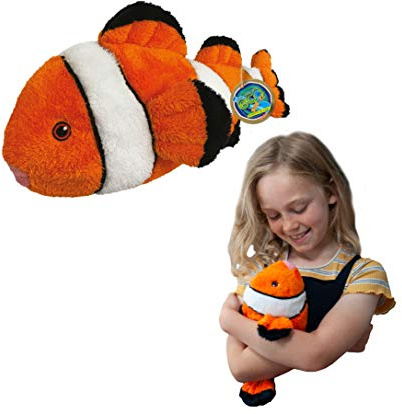 EcoBuddiez - Clownfisch von Deluxebase. Mittelgroß 30cm weiches Plüschtier aus recycelten Plastikflaschen. Umweltfreundliches kuscheliges Geschenk für Kinder und süß Stofftier für Kleinkinder.