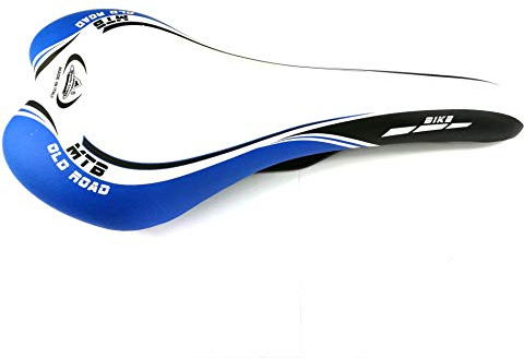 MASE Sports - Sella per bicicletta MTB/bici da corsa Old Road blu/bianco/nero