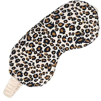 Level Deep Therapy Lavender Weighted Wheat Eye Masks - Microwaveable & Freezable - Soothing Heat Masks - Pain & Stress Relief - Migraines, Anxiety & Tension - Leopard Print