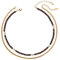 COAI Geschenkideen Damen Choker aus Rotem Tigerauge Muschelperlen 18K Vergoldete Fischgrätkette Schlangenkette 2PCS