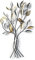 DESIGN DELIGHTS Wand DEKO Baum mit Vögeln | Metall, 76 cm, Silber/Gold | Metallbild Blätter, Wandrelief, Wandbild, Wandskulptur
