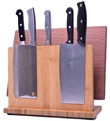 ZAEGO Bloc Couteaux Universel Bloc À Couteaux Magnétique Double Face Étagère De Rangement Multifonction Planche À Découper Étagère Cuisine Cadeau Porte-Couteau Porte Couteau Vide