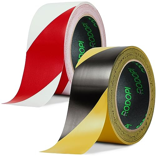 RODOPI Bodenmarkierungsband FixGrip-Bounce 33m x 50mm Absperrband Gelb Schwarz oder Rot Weiß 150µm Markierungsband PVC Klebeband reißfestes Warnband - Gelb/Schwarz 1 Rolle
