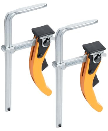 POWERTEC 71542V Schnellspann-Ratschenzwinge für MFT- und Führungsschienensystem, 178 mm Spannweite x 60 mm Ausladung, 2 Stück