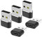 Adaptateur USB vers USB C 5 Pack,Type C Femelle USB A Mâle Convertir Chargeur pour Apple Watch 7 8 9,i-Phone 12 13 14 15 16 Pro Max SE,iPad Air 4 5 Mini 6,Samsung Galaxy S23 S24,Z Fold Flip