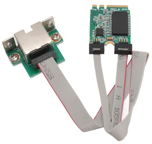 M.2 A+E Network Card Bent Pin Gigabit Ethernet, Single Port RJ45 Server Network Card with I210AT Chip, Support 1000/100/10Mbps