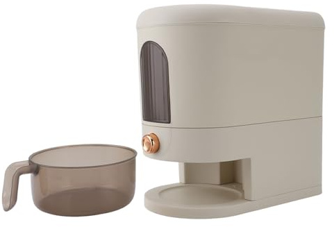 Elprico Dispenser Di Riso 5kg, Contenitore Per La Conservazione Del Riso Sigillato A Prova Di Umidità Con Misurino, Dispenser Automatico Domestico Per Contenitori Di Grano Per Dispensa