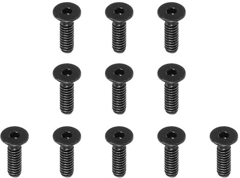 PATIKIL #6-32 x 1/2 Pulgada Tornillos de Cabeza Plana con Cabeza, Paquete de 10 Tornillos Avellanados Planos Hexagonal con Rosca Completa Rosca Gruesa UNC Óxido Negro Grado 10.9