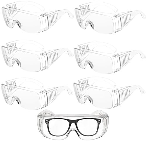 ZHjuju Lunette de Protection Travail,6 Piecès Anti-buée Lunettes de Protection Transparentes Lunettes UV Protection Lunettes de Sécurité Lunettes De Protection en Plastique pour Homme, Femme, Enfant