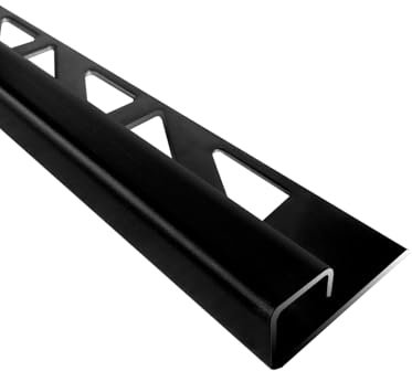 Rail carré en acier inoxydable V2A - Profilé de carrelage - 250 cm x 10 mm - Noir brossé