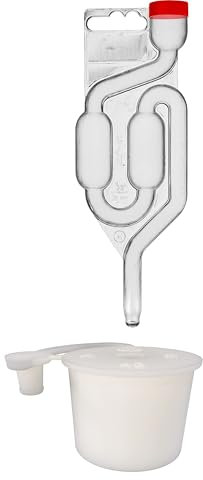 lilawelt24 Gummistopfen+Gärrohr Gäraufsatz Set für Fermentieren Brauen Herstellung Sauerkraut Gären Gärröhrchen für Weinballon mit Stopfen Gummikorken Gärspund Gärverschluss (26/28 mm + Gärrohr)