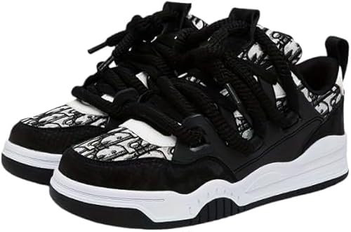JXpxbao Retro Sneaker Herren Damen Schuhe Skateboardschuhe Laufschuhe Turnschuhe Mit Luftpolster Walkingschuhe Skateboardschuhe Sportschuhe (Schwarz,43)