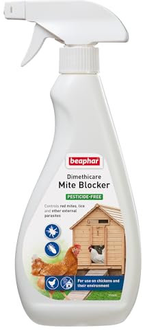 Beaphar - DIMETHIcare Mite Blocker Spray 500ml - Specially Formulated for Use On Both Chickens, Avian Birds & Their Housing - Pesticide Free – Immobilises Red Mites, Lice & Other External Parasites
