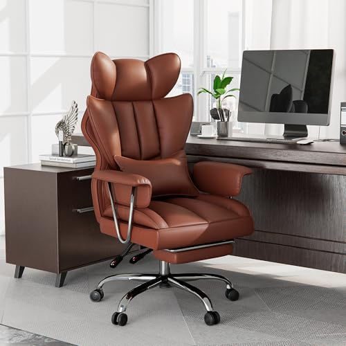 Gotland Office Chair,Ergonomic Desk Chair with Lumbar Support,Adjustable Height,Tilt Function,High Back Computer Chair for Home & Office Use,Brown