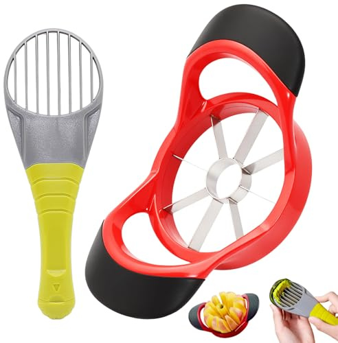 Coupe Pomme, 3-en-1 Trancheuse à Avocat, Sécateur pour Fruits et Légumes, Coupe-mangue, Diviser & Dénoyauter, Gadgets de Cuisine pour Pomme, Poires, Raisin, Mangue