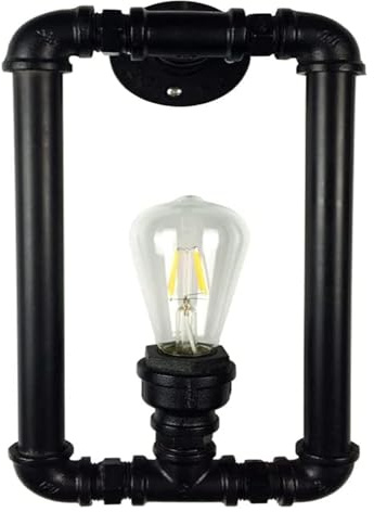 MMRTDJDR Lampade da Parete Lampada da Parete Lampada da Parete Industriale Lampada da Parete per Tubo dell'Acqua Lampada da Parete in Metallo Nero Lampada da Fattoria a Vapore in Metallo, Lampade