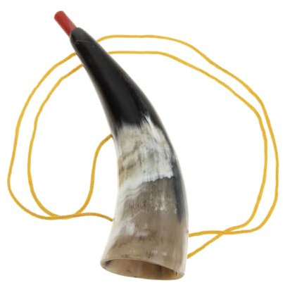 Hohopeti Juguete de Cuerno Vikingo de Buey Natural Pequeño 1 Pieza 17-20 CM Instrumento de Trompeta para Fiestas y Animación Deportiva Accesorio Portátil Color Color Aleatorio