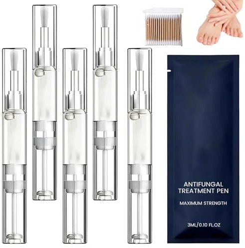 ClinqLabs Penna Antifungina, Cl Penna Antifungina, ClinqLabs Penne, LunaviaPenne Antifungine, Design Portatile Pennello Torsione, Sollievo Veloce per Unghie e Unghie dei piedi (5 pezzi)