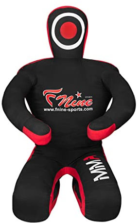 MMA Judo-Boxsack, unbefüllt, Sitzposition, Hände auf der Vorderseite, Grappling-Dummy, Schwarz; Leinen, 177,80 cm