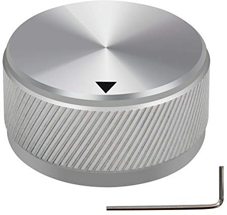 mxuteuk Gitarre Knobs Silber Gitarre Knöpfe Potiknöpfe Audio Lautstärkeregler Aluminium Rotary Potentiometer Drehknoepfe für E-Gitarren Bassschraube Ersatzteil Typ 34x17 mm(d * h) KNOB-06-34SR