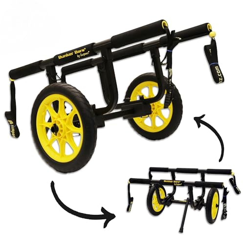 Suspenz Carrito de kayak | Remolque transportador de canoa resistente con barras bidireccionales ajustables y ruedas sin aire | Carrito sin aire universal Catch-All (22-9909)