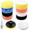 Newpop 11 Pièces Éponge de Polissage, Tampon de Polissage en Laine d'agneau 3 Pouces, Pad Polissage Voiture Auto Agrippant, Disque de Polissage Adaptateur pour Polissage de Voiture Meulage Cirage