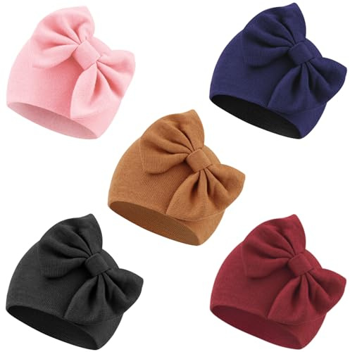 DRESHOW Sombreros para Bebés Recién Nacidos Sombrero de Hospital Gorro Gorros con Lazo para Bebés de 0 a 6 meses