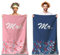 Set mit 2 Mikrofaser-Strandtüchern, personalisierbar für ein Paar. 2 Strandtücher, 160 x 80 cm, sehr saugfähig, schnell trocknend, leicht und kompakt. Geschenkidee für Damen Herren Weihnachten