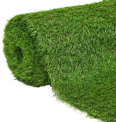 Gecheer Erba Sintetica,Prato Sintetico da Esterno,Tappetini e Zerbini per Cani,Prato Finto Sintetico,Tappeto Erboso,Prato Artificiale Giardino,Prato Finto da Esterno,1x2 m/40 mm Verde