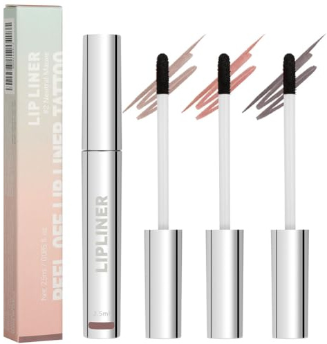 LOPHE Delineador de Labios Despegable, 2.5 ml Delineador de Labios Extraíble, Perfilador de Labios Removible, Lip Liner Voluminoso, Perfilador de Labios Impermeable de Larga Duración