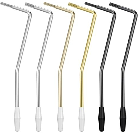 6Pcs Whammy Bar Tremolo Arm, Metal Single Tremolo Arm, Gold, Silver, Black